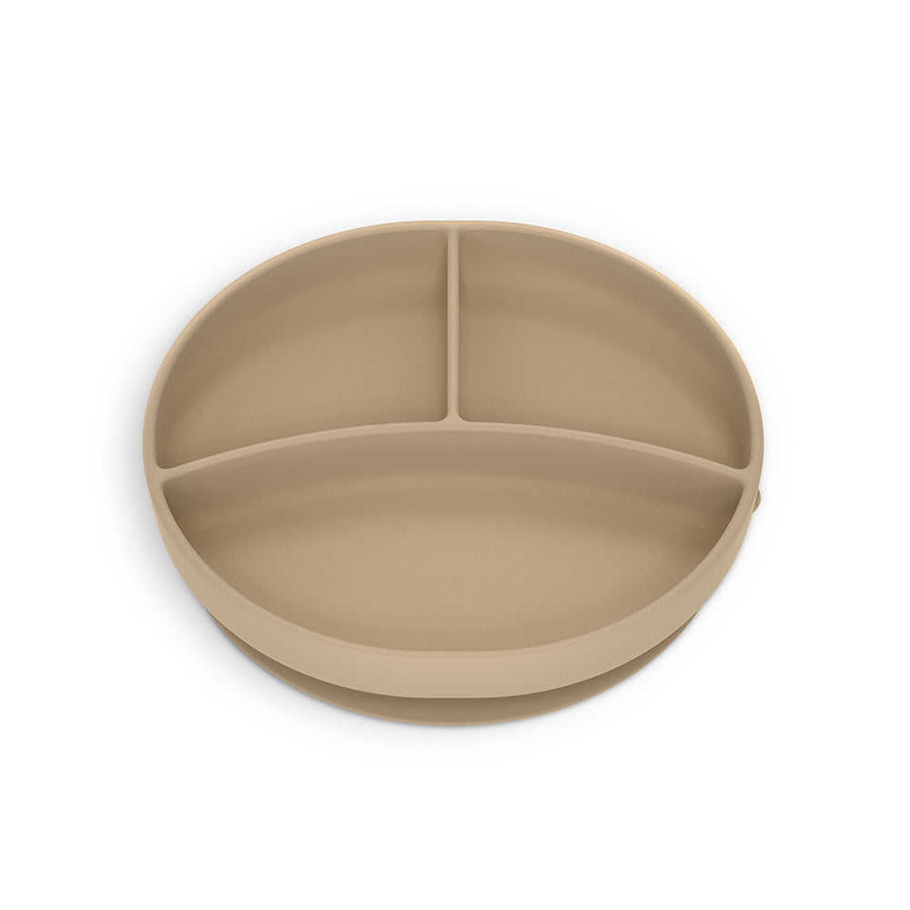 Piatto Silicone con Divisori Beige