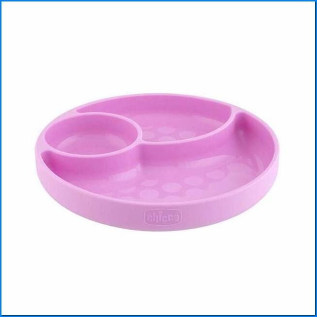 Piatto Silicone con Ventosa Rosa