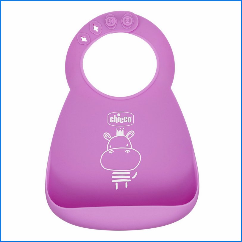 Bavaglino Silicone con Tasca Rosa