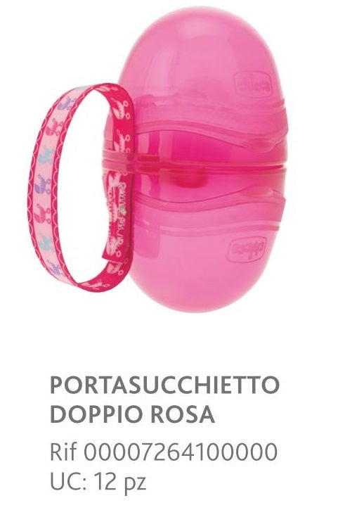 Porta Succhietto Doppio Rosa