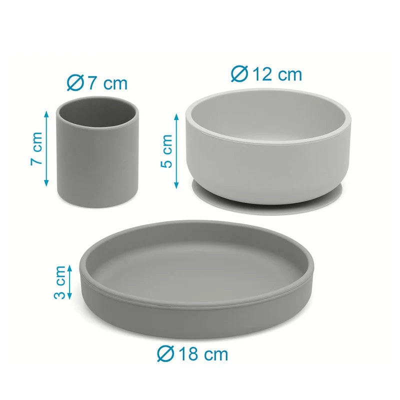 Set Stoviglie Grigio 3U