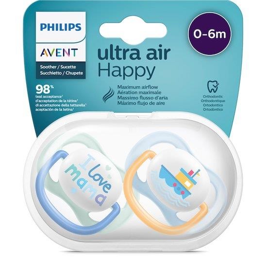 AVENT 2 SUCCHIETTI ULTRA AIR 0-6MESI MASCHIO MAMA
