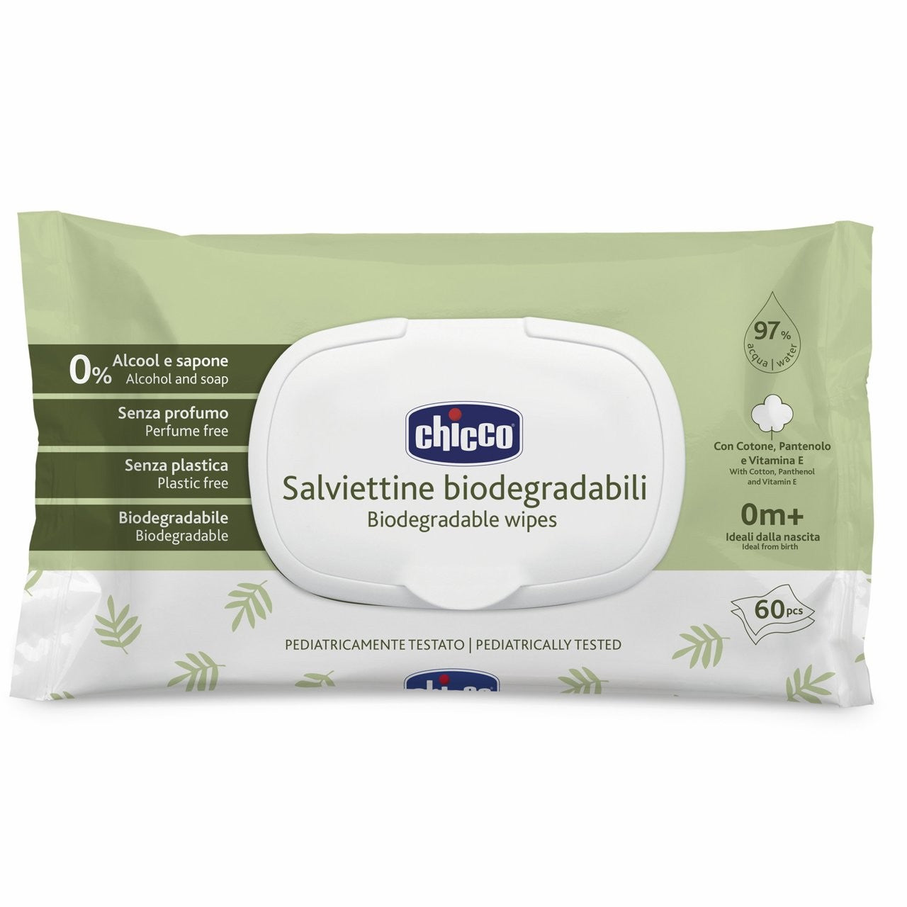 CHICCO NUOVE SALVIETTE BIODEGRADABILI C/PLACCHETTA 60PZ