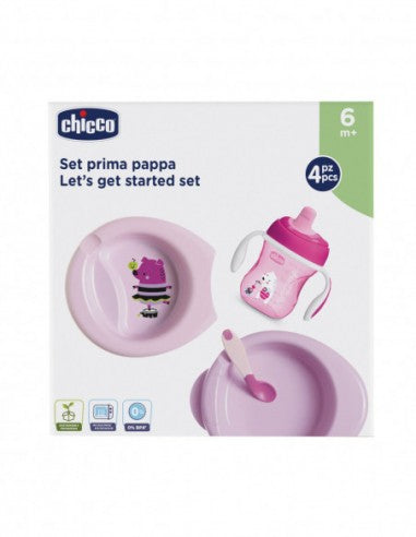 CHICCO SET PAPPA 6M+ C/CUCCHIAIO ROSA