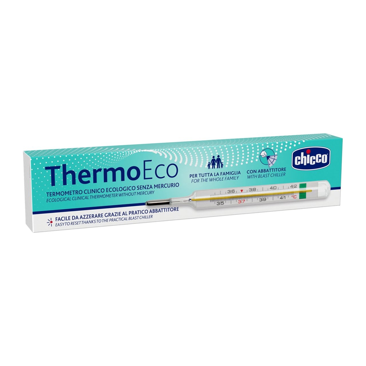 CHICCO THERMOECO TERMOMETRO IN VETRO NEW