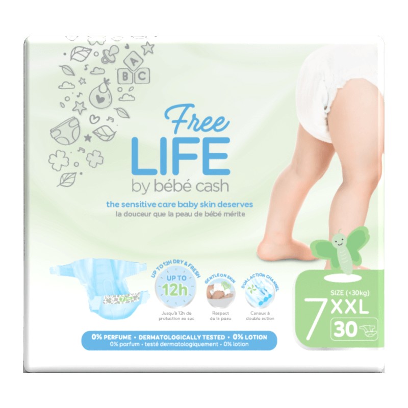 FREELIFE TG.7 XXL +15KG 30PZ BY BEBE CASH 500274700