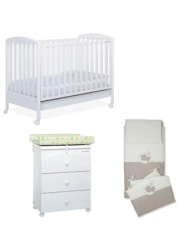 LUCY SET FOPPAPEDRETTI BIANCO (LETTINO-BAGNETTO-COMPL.PIUMONE)