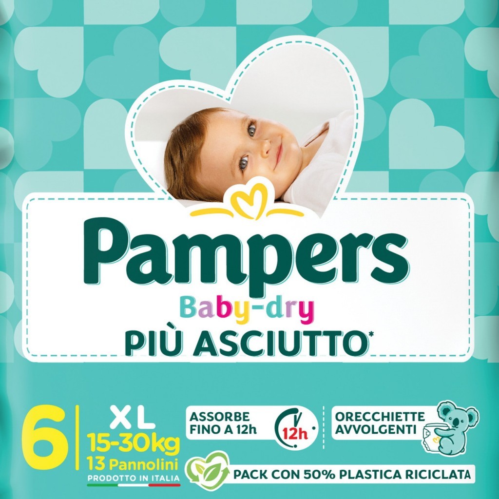 PAMPERS BABY DRY 15-30 EXTRALARGE TG 6 PZ 13