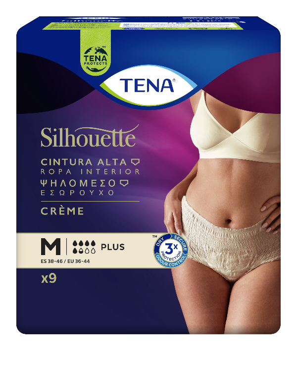 TENA SILHOUETTE CREME VITA ALTA PLUS TG.M PZ.9