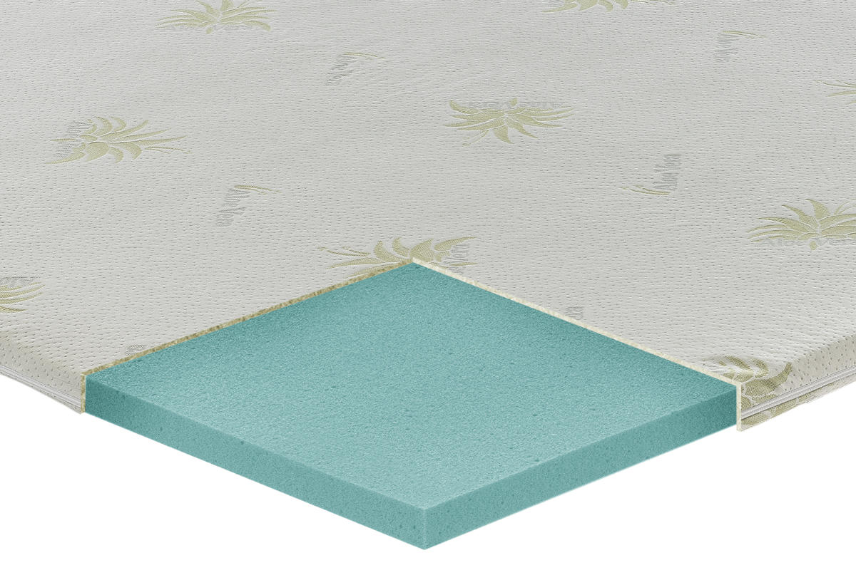 Topper correttore memory foam Alto 5cm rivestimento all’aloe vera