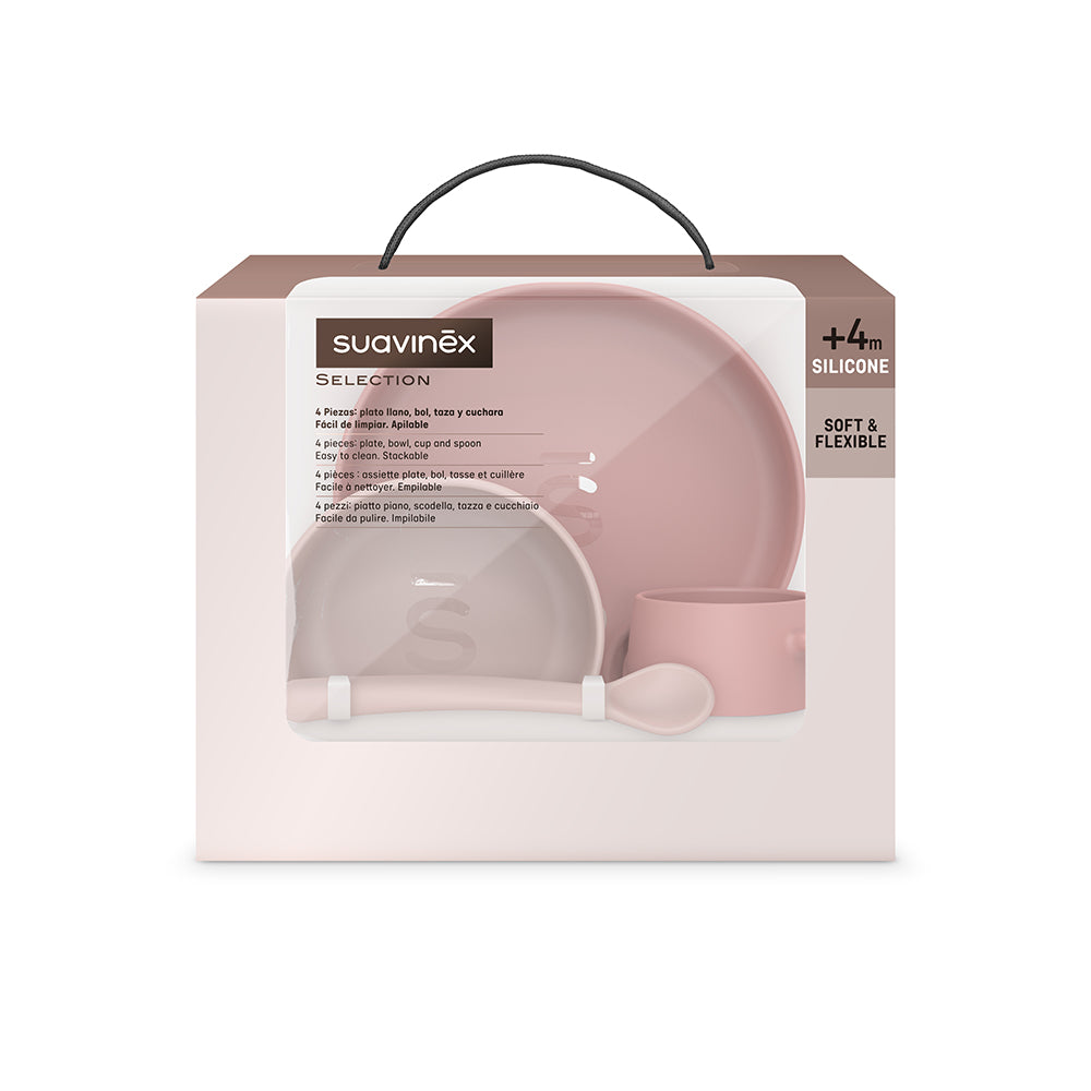 Set Svezzamento Silicone Rosa