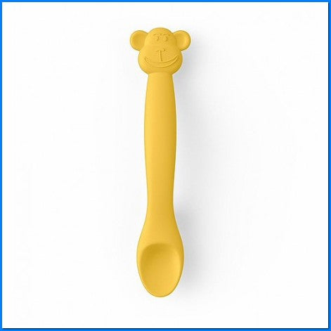 Cucchiaio Monkey Silicone Giallo