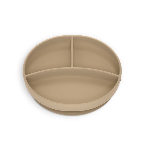Piatto Silicone con Divisori Beige