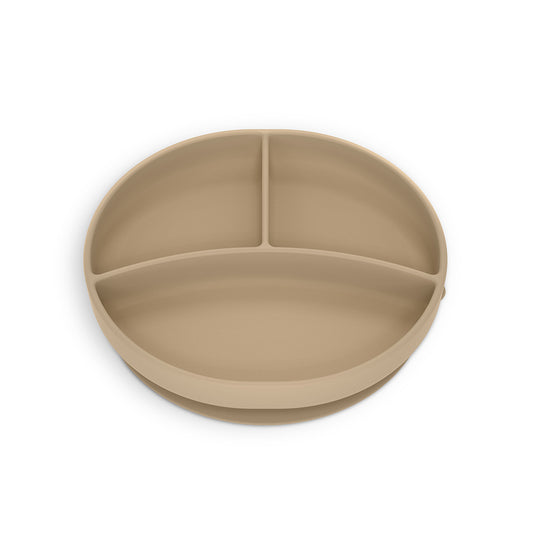 Piatto Silicone con Divisori Beige
