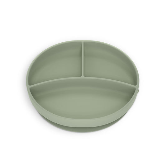 Piatto Silicone con Divisori Verde