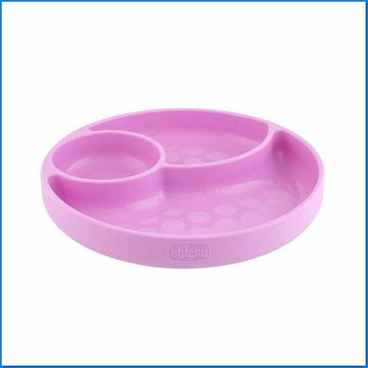 Piatto Silicone con Ventosa Rosa