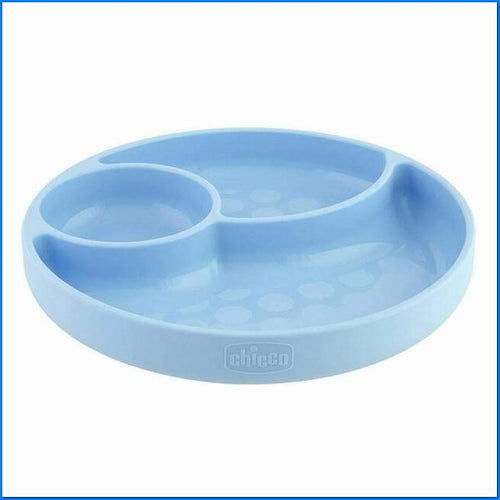 Piatto Silicone con Ventosa Blu