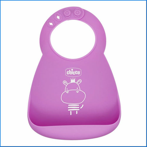 Bavaglino Silicone con Tasca Rosa