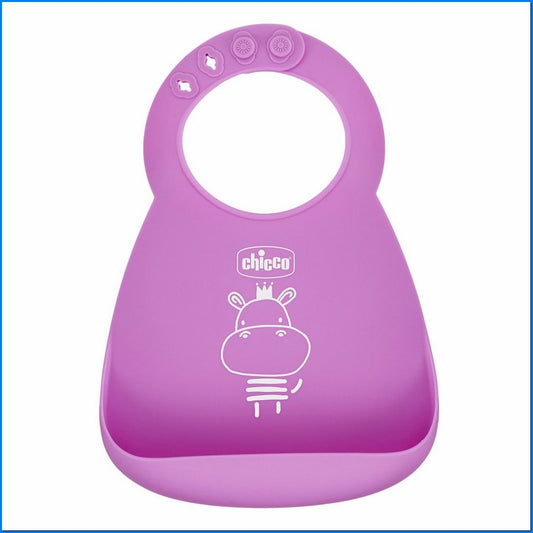Bavaglino Silicone con Tasca Rosa