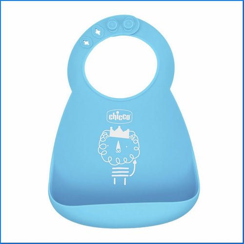 Bavaglino Silicone con Tasca Blu