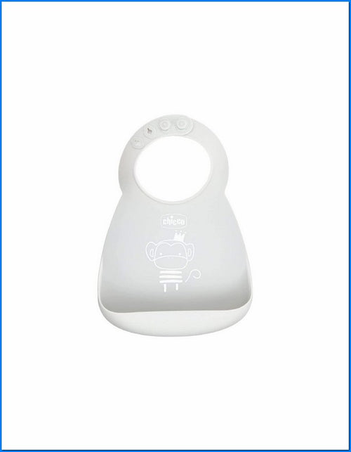 Bavaglino Silicone con Tasca Grigio
