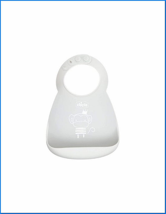 Bavaglino Silicone con Tasca Grigio