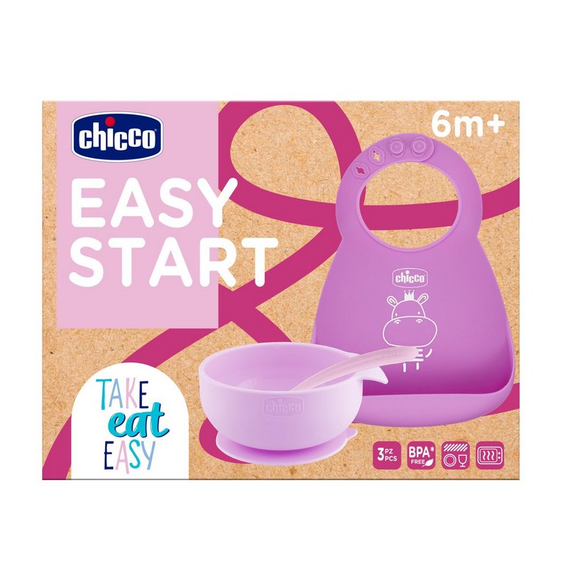 Set Pappa Silicone 6M+ Rosa
