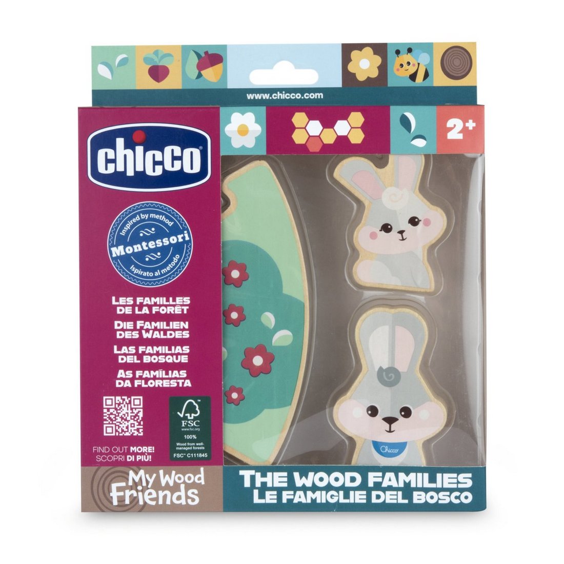Gioco Legno Set 2 Conigli Papa