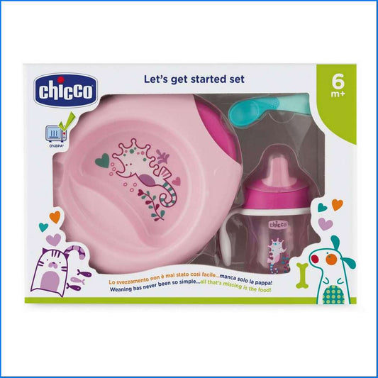 Set Pappa 6M+ Rosa C Cucchiaio Rosa