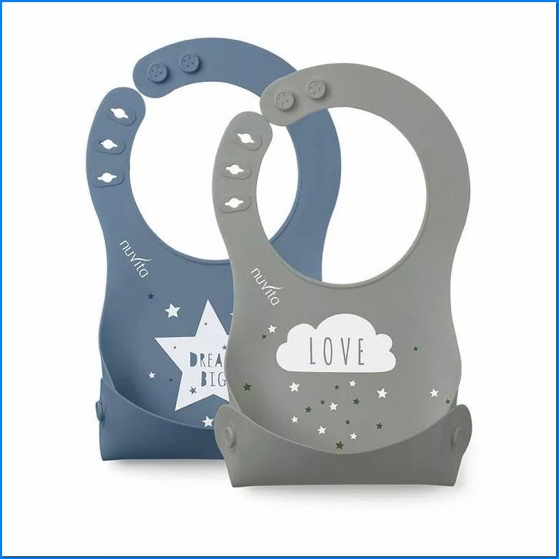 4370 Bavaglino Silicone Powder Blu/sage