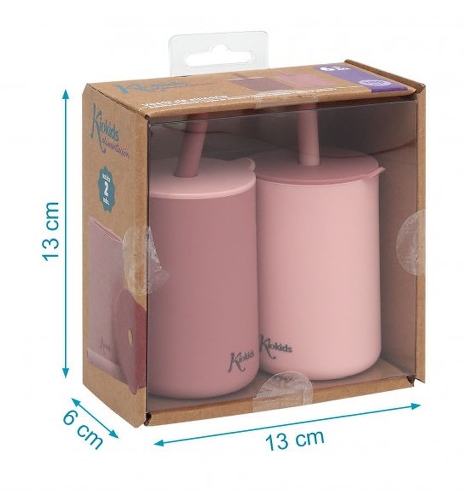 Bicchiere 180ML Silicone Rosa 2 Pezzi