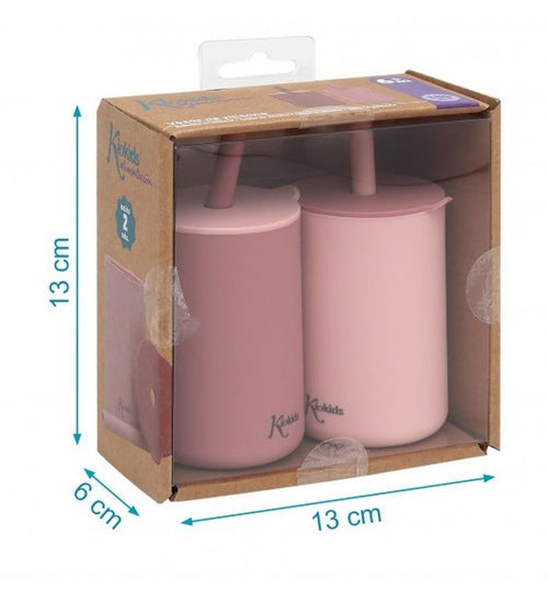 Bicchiere 180ML Silicone Rosa 2 Pezzi