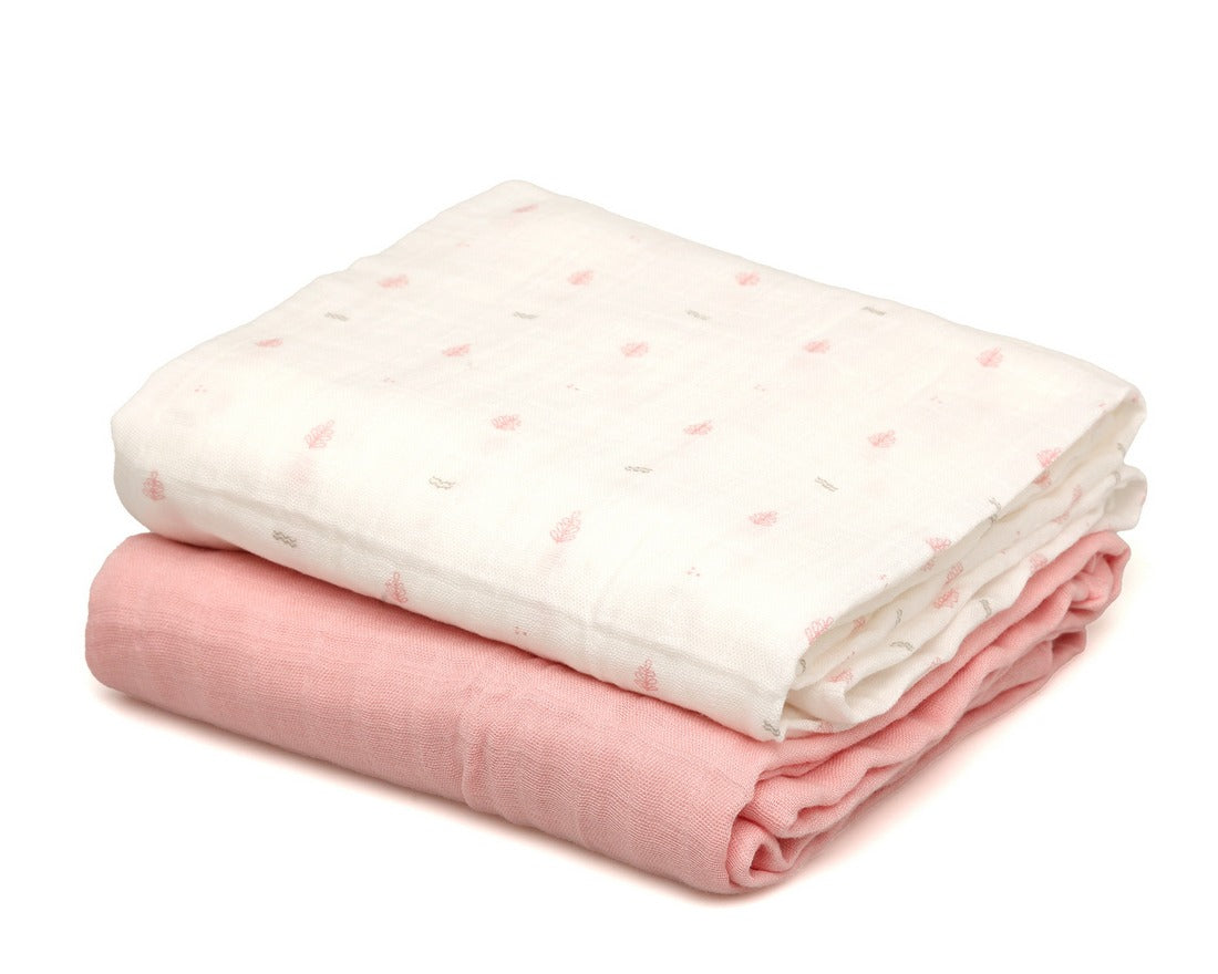 Mussolina 120X120CMS Bambu Rosa 2 Pezzi