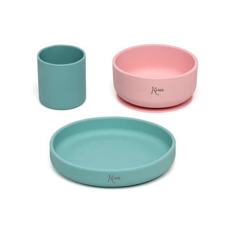 Set Stoviglie Rosa &verde 2 Ass. 3UDS
