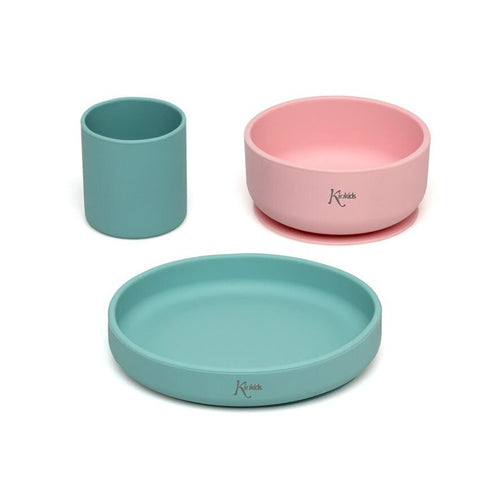 Set Stoviglie Rosa &verde 2 Ass. 3UDS
