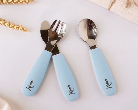 Posate Acciaio Inossidabile-silicone Blu