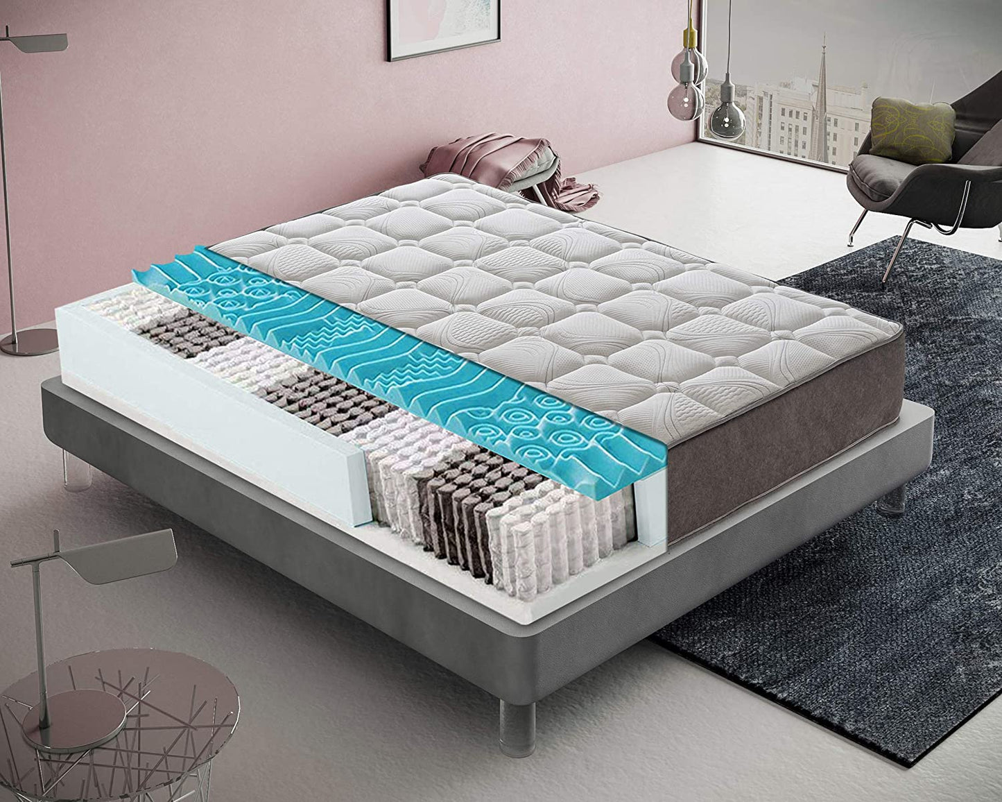Materasso a molle Mod.H in memory foam