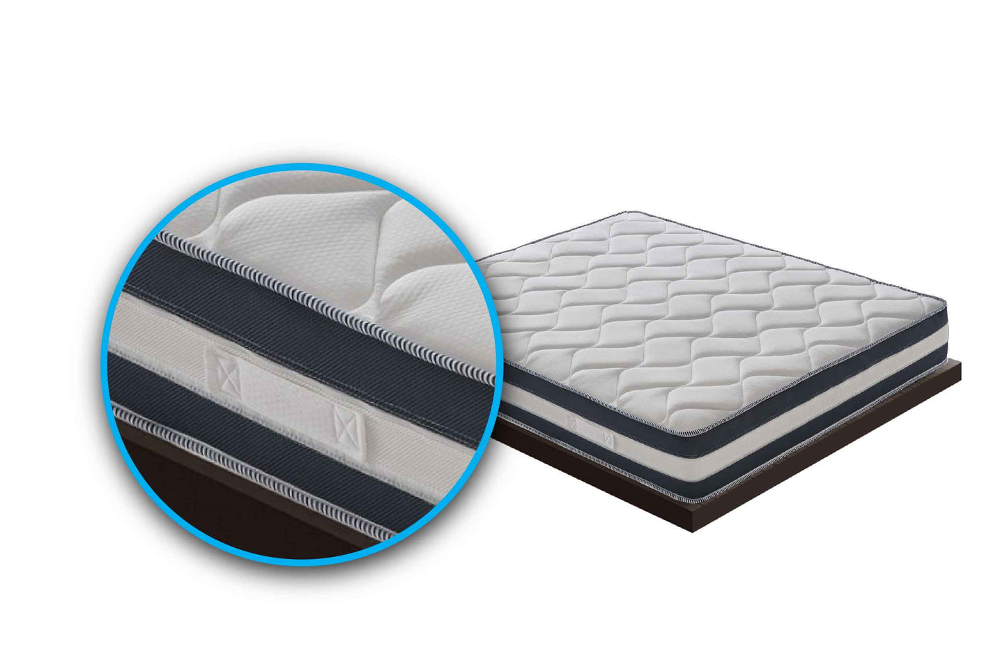 Materasso Mod.F non sfoderabile in memory foam MyMemory e gel rinfrescante alto 26,5 cm