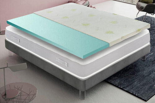 Topper correttore memory foam Alto 10cm rivestimento all’aloe vera