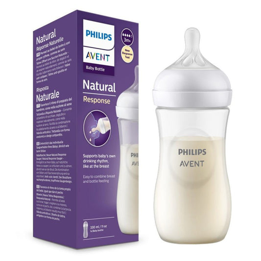 AVENT BIBERON NATURAL 3.0 PLASTICA TRASPARENTE 330ML 3M+ 4G