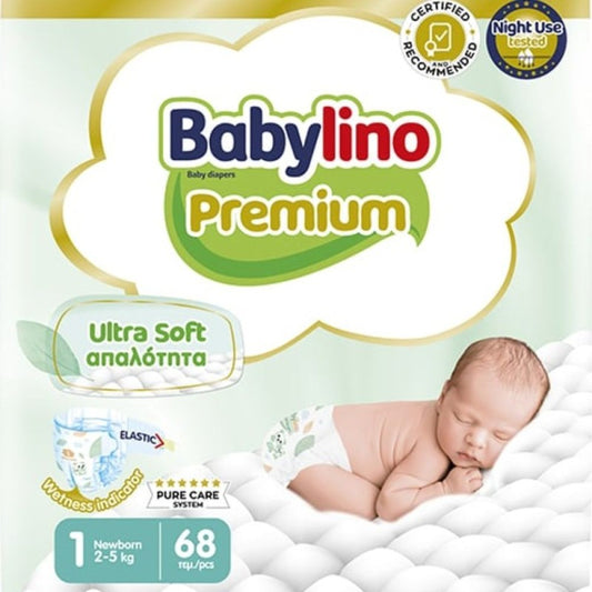 BABYLINO PREMIUM TG.1 NEWBORN 2-5KG 68PZ PANNOLINO