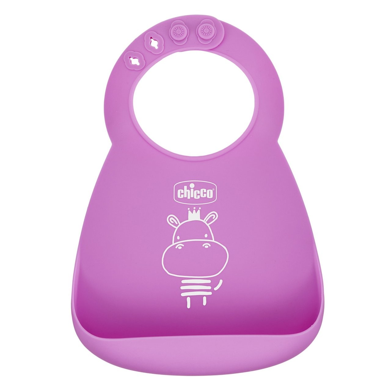 CHICCO BAVAGLINO SILICONE CON TASCA ROSA