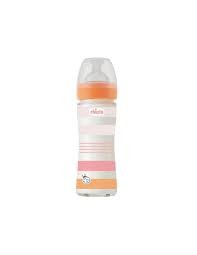 CHICCO BIBERON WB VETRO ORANGE GIRL 240ML FL.LENTO SILI