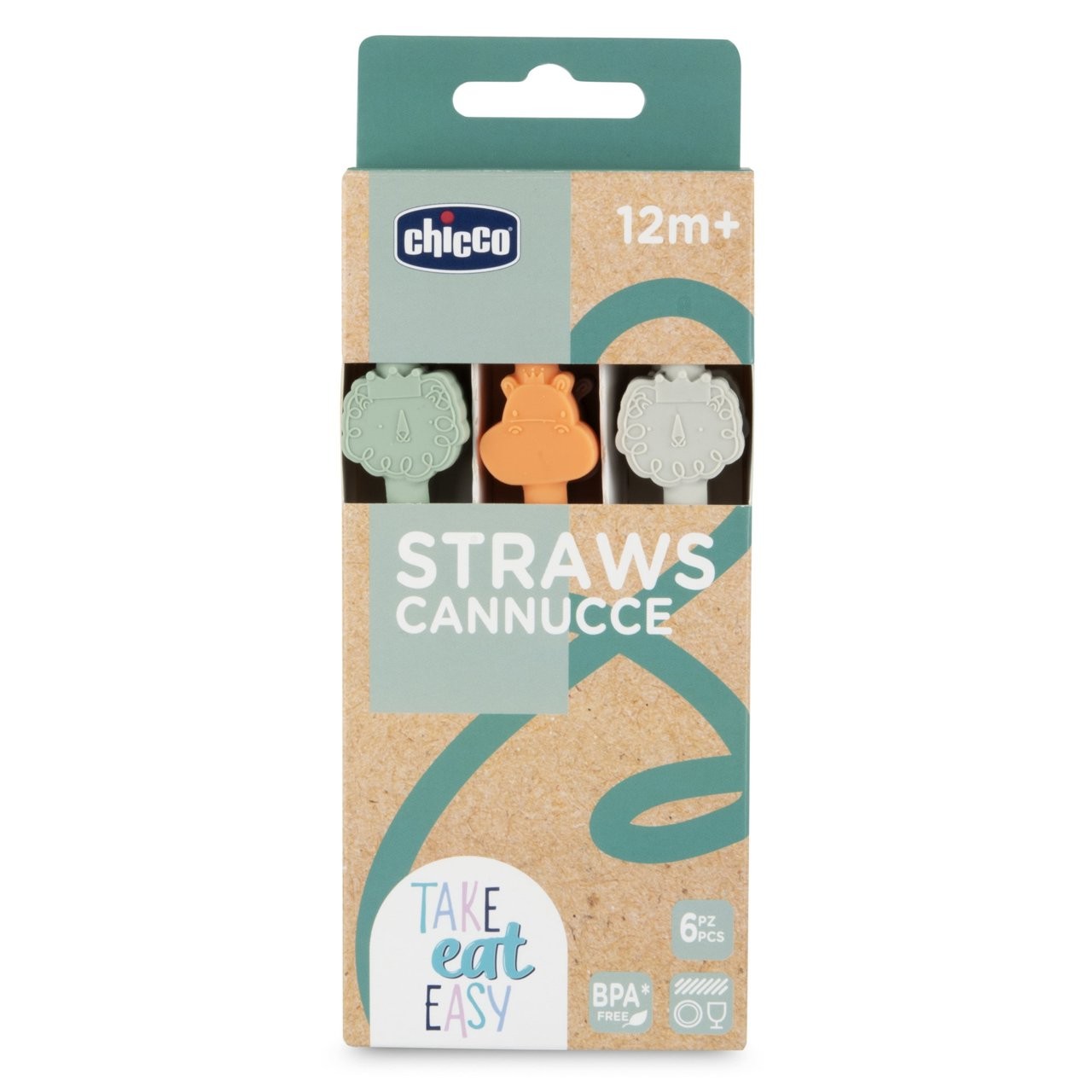CHICCO CANNUCCE SILICONE 12M+ 6PZ COLORATE