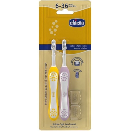 CHICCO COMBO SPAZZOLINI LILLA-SENAPE 6-36 MESI