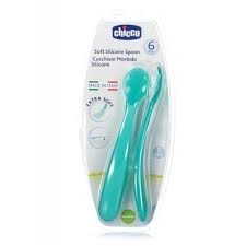 CHICCO CUCCHIAIO SILICONE 6M+ 2PZ AZZURRO