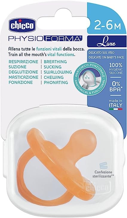 CHICCO GOMMOTTO PHYSIO FORMA SOFT LUXE 2-6M 1PZ ARANCIO