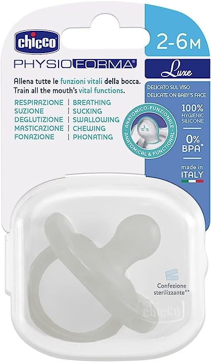 CHICCO GOMMOTTO PHYSIO FORMA SOFT LUXE 2-6M 1PZ GRIGIO