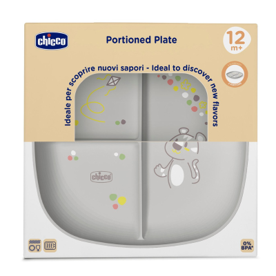 CHICCO PIATTO PORZIONATO 12M+ GRIGIO