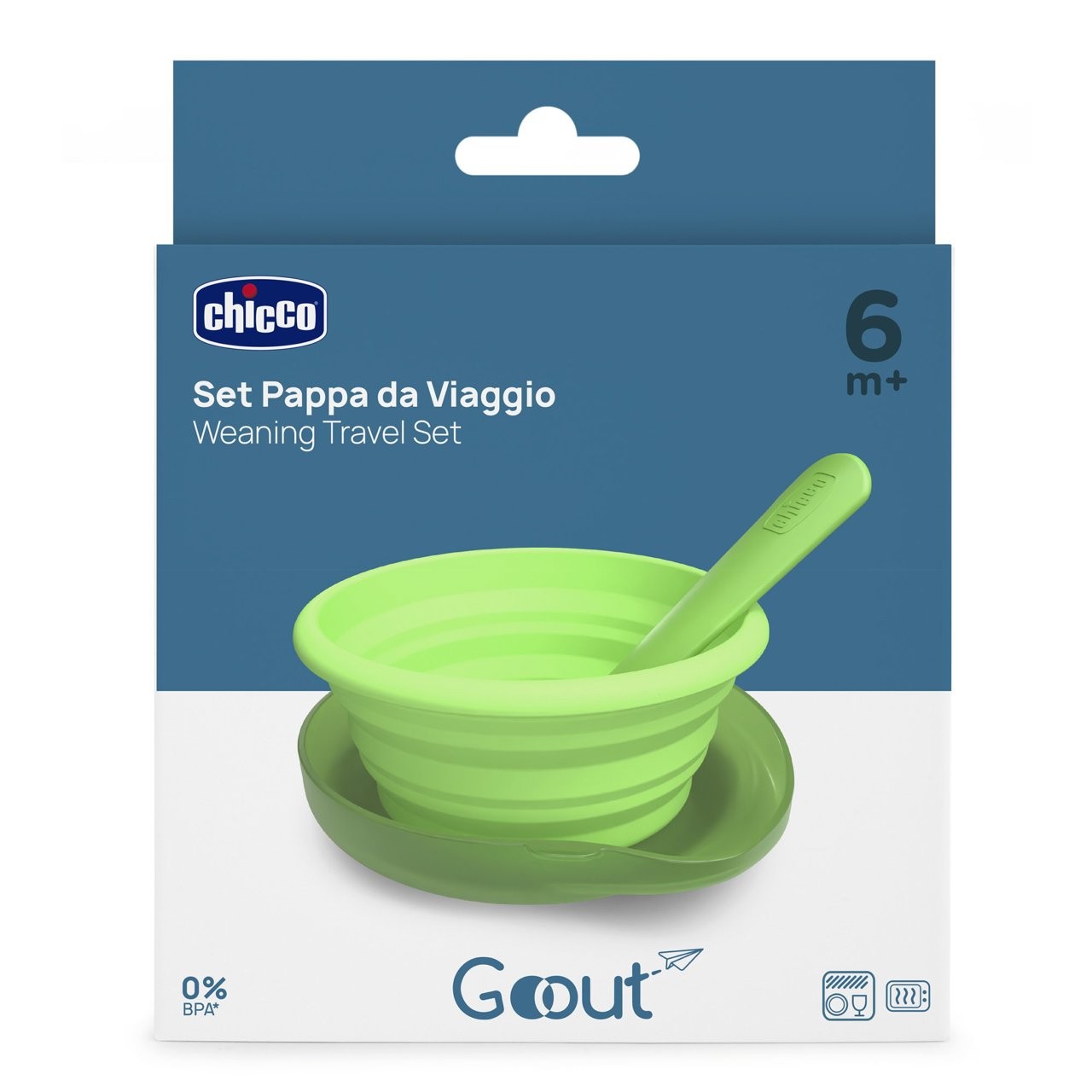 CHICCO SET PAPPA DA VIAGGIO CON CUCCHIAIO RICHIUDIBILE VER